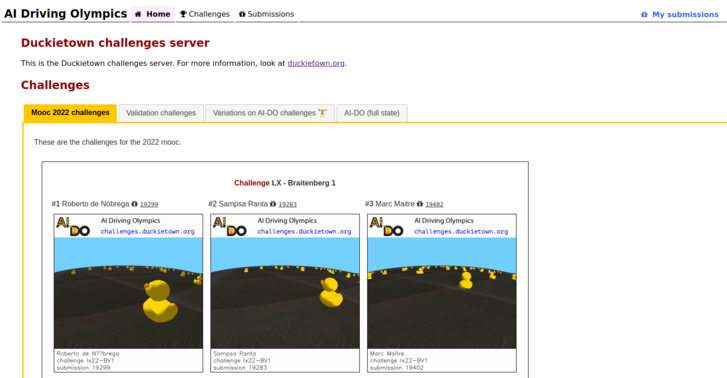 Duckietown Challenges Server 2024
