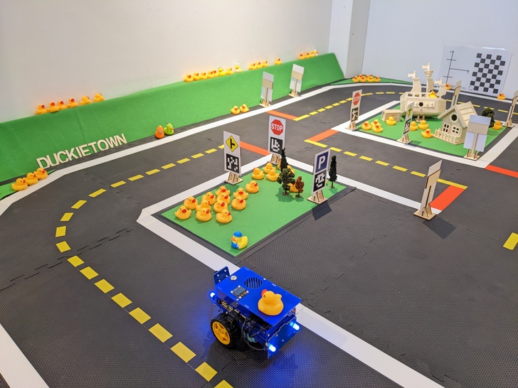 Real Duckiebot in a Duckietown environment