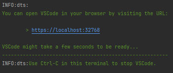 Url to access your VSCode editor in the browser.