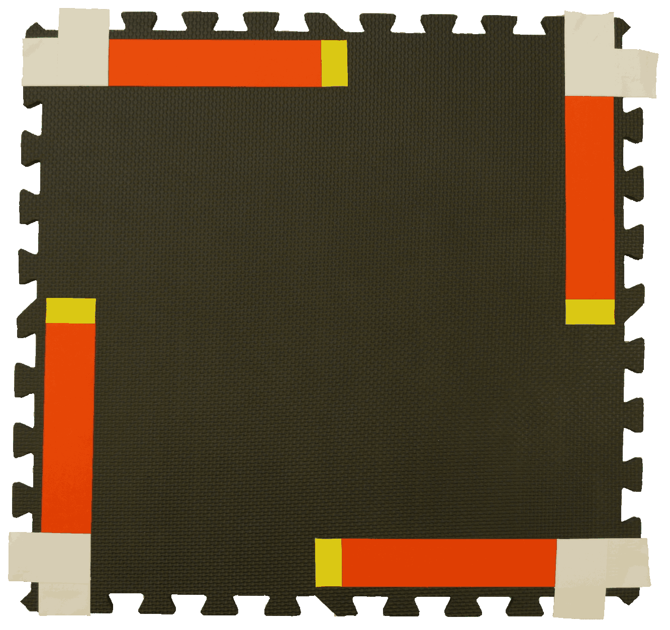 Assembled 4-way Duckietown intersection tile