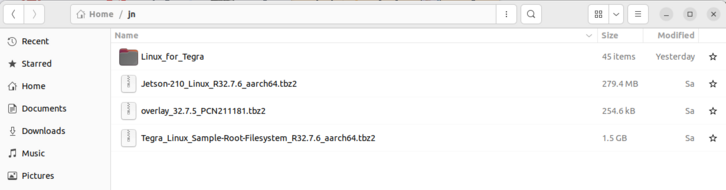 Folder structure after extracting L4T in the process of reflashing a Jetson Nano 4GB developer kit